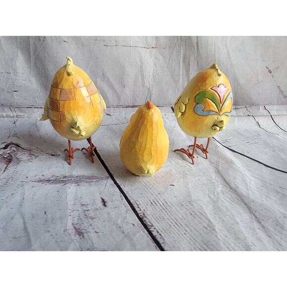 Jim Shore Chickens Easter Spring Chick Egg Heartwood Creek Edition Set 3 Chicks - Picture 7 of 13